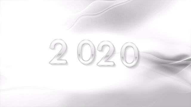 灰色液体波和银色2020年新年抽象运动背景视频素材