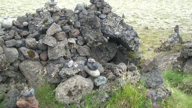 冰岛南部地质公园的全景Laufskálavarða视频素材