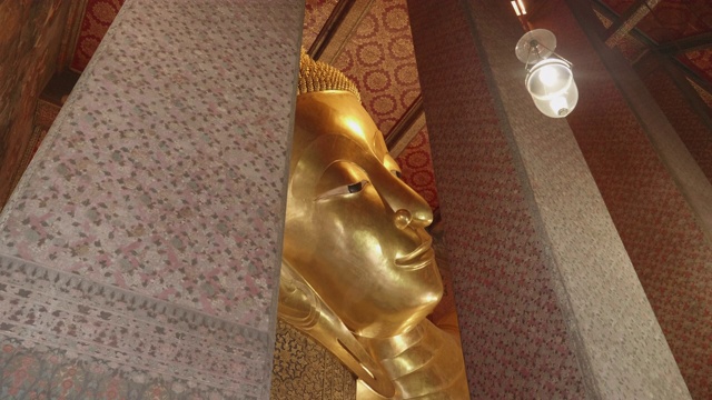 睡佛在卧佛寺，泰国曼谷视频素材