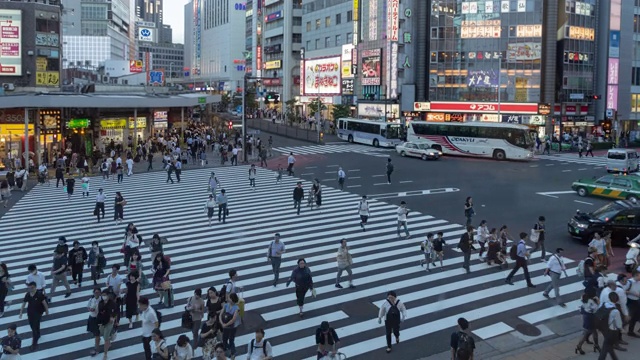 新宿通勤者的延时视频素材