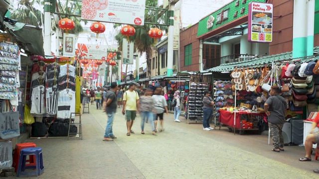 马来西亚八打岭街购物的时光流逝视频素材