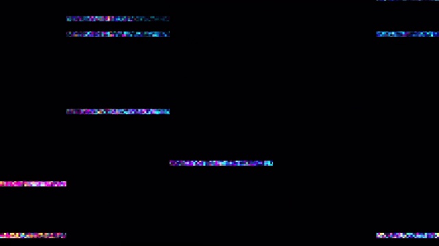 独特设计的数字像素噪声故障错误视频损坏，黑屏-使用不透明度添加或屏幕模式覆盖您的视频泄漏。视频素材