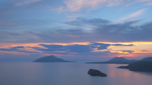 希腊，日落时的爱琴海视频素材