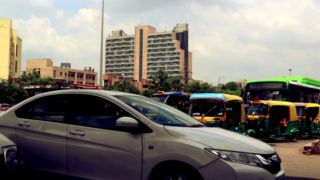 交通延时，Madhuban Chowk，新德里视频素材