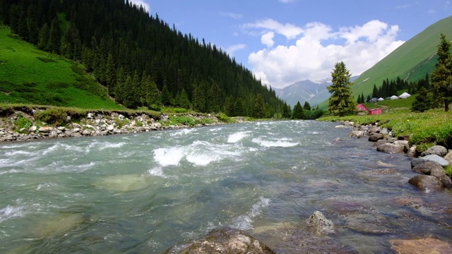 天山的河流视频素材