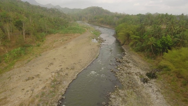 热带景观河流，农民土地视频素材