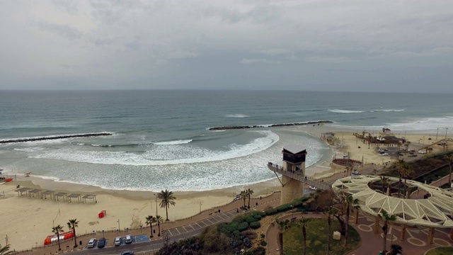 约旦死海海岸度假胜地的全景视频素材