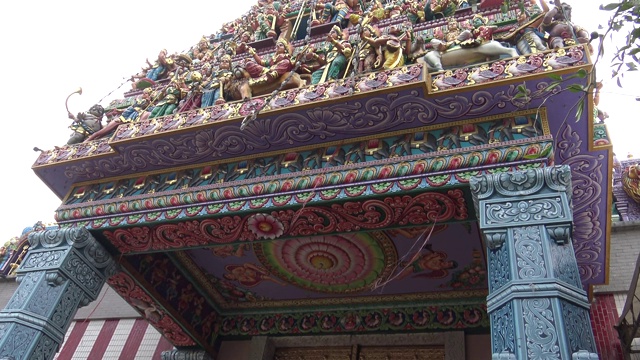 4k Sri Veeramakaliamman寺庙在小印度，新加坡南部视频素材