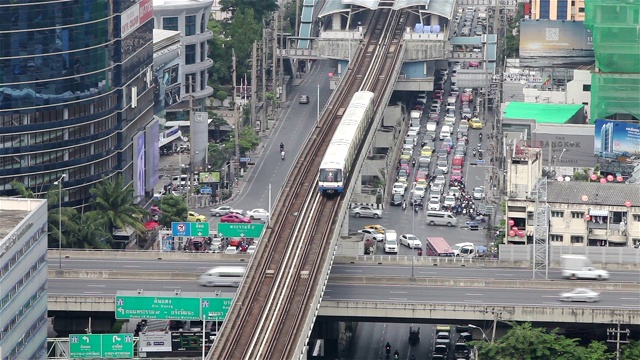 泰国曼谷十字路口俯视图视频素材