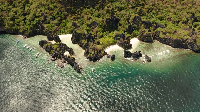 热带海水泻湖和海滩，菲律宾，厄尔尼诺视频素材