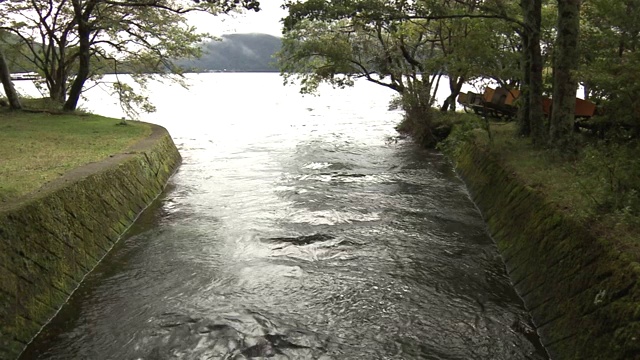 中禅寺湖和一条河，日光，日本视频素材