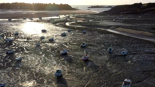 法国布列塔尼北部海岸的退潮视频素材