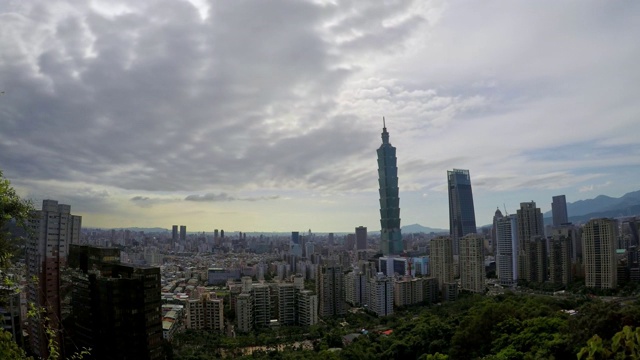 4K时间透视鸟瞰图与建筑台北在台湾视频素材