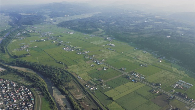 旭川田野的鸟瞰图视频素材