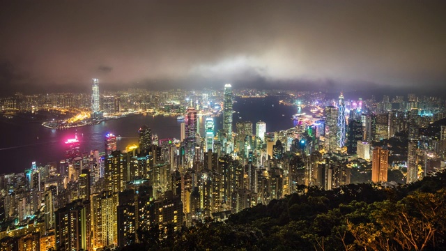 香港维多利亚港之夜视频素材