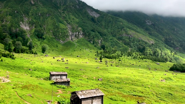 土耳其阿尔特文黑海地区卡尔山脉的绿色自然景观视频素材