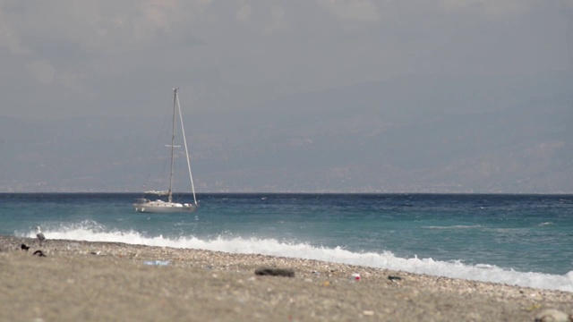 海岸上刮着强风视频素材