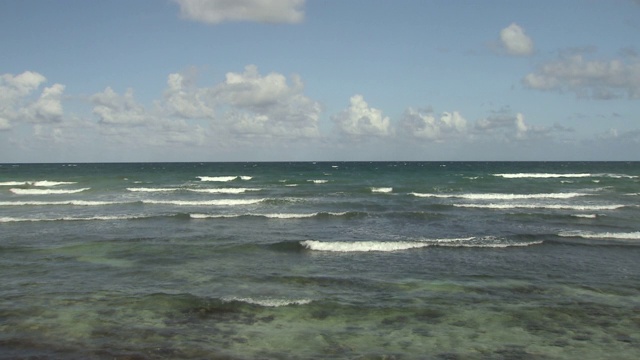 当他们接近尤卡坦半岛的海滩时，海浪开始波折视频素材