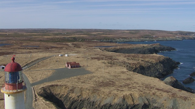 Cape Race灯塔鸟瞰图，阿瓦隆半岛，纽芬兰，加拿大视频素材