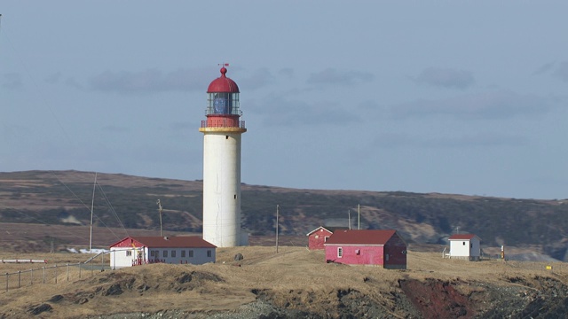 Cape Race灯塔鸟瞰图，阿瓦隆半岛，纽芬兰，加拿大视频素材