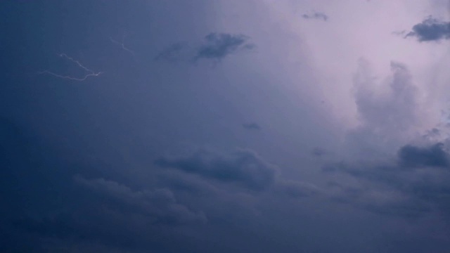 雷暴时天空中的闪电视频素材