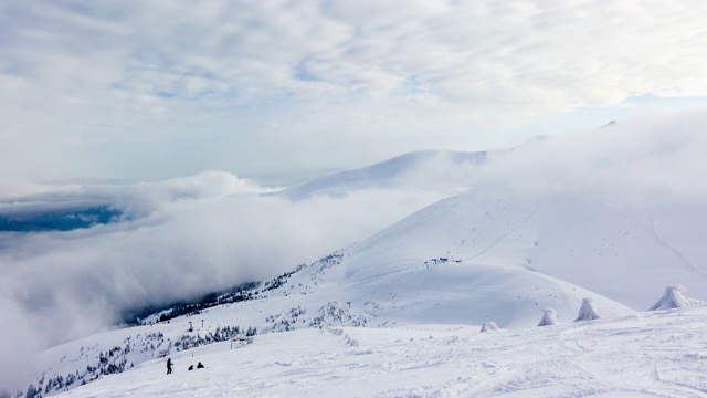 雪山和云的时间流逝视频素材