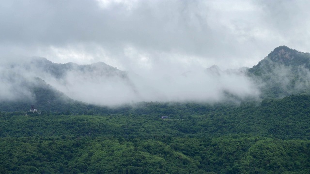 国家公园的山与雾在雨季的风景视频素材