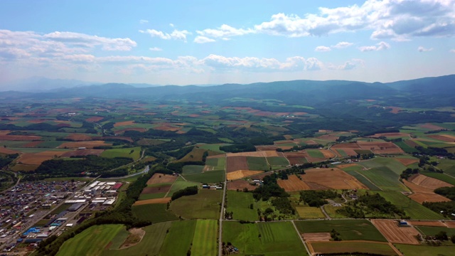 北海道田野鸟瞰图视频素材