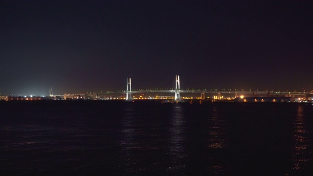 横滨海湾大桥夜景视频素材