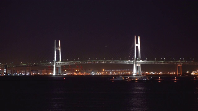 横滨海湾大桥夜景视频素材