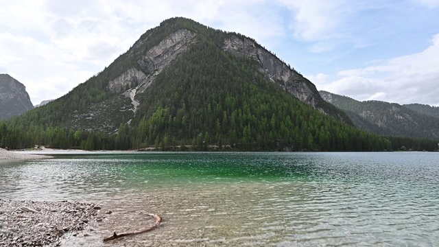 山，森林和布雷斯湖的水视频素材