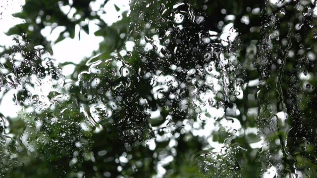 自然的雨滴落在镜子上视频素材