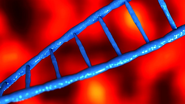 蓝色DNA分子抽象技术科学概念生物化学动画三维渲染视频素材