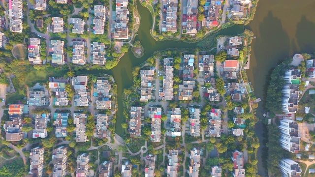 住宅区鸟瞰图视频素材