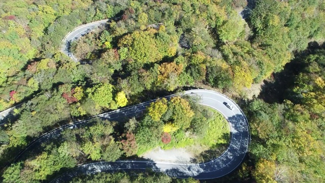 日本山路上的交通，架空视频素材