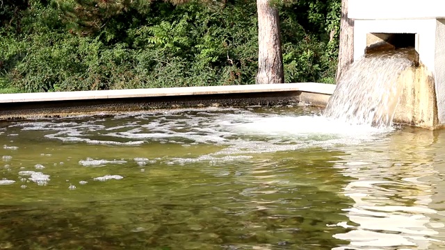 多瑙公园的淡水喷泉细节奥地利维也纳视频素材