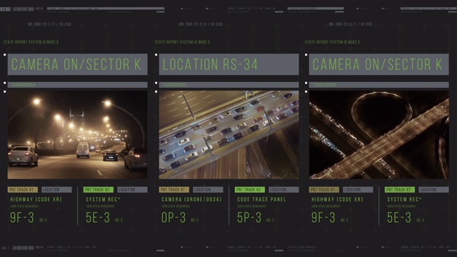 警察HUD跟踪系统和远程控制。间谍监控系统和数字仪表盘。视频素材