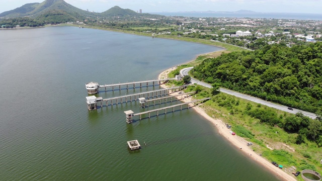 天然湖泊水库鸟瞰图，视频素材