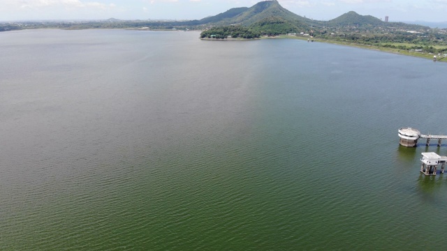 天然湖泊水库鸟瞰图，视频素材