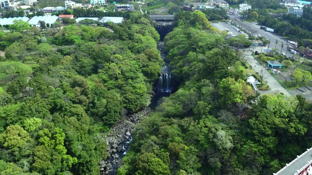 天知延浦瀑布/西浦，济州岛，韩国视频素材