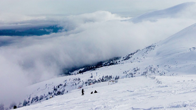 雪山和云的时间流逝视频素材