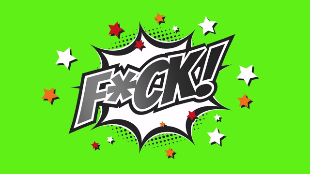 F * CK !-漫画流行艺术文本视频4K，色度键版本包括。视频素材