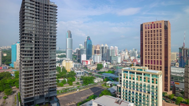 晴朗的一天吉隆坡城市景观屋顶全景4k时间间隔马来西亚视频素材