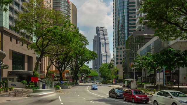 吉隆坡城市晴天交通街道全景4k时间间隔马来西亚视频素材