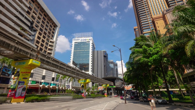 吉隆坡城市晴天交通街道全景4k时间间隔马来西亚视频素材