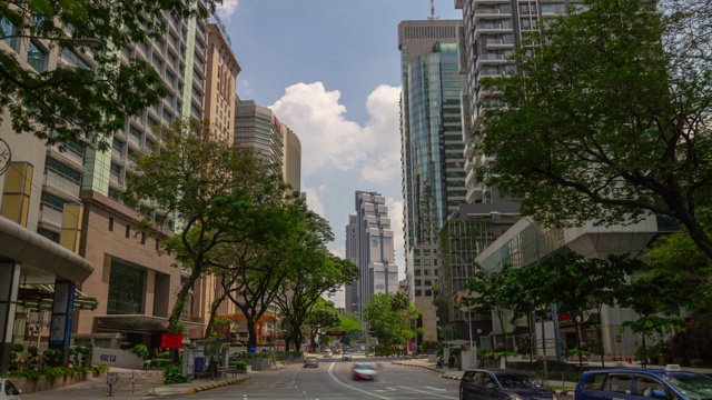 吉隆坡市中心晴天交通街道全景4k时间间隔马来西亚视频素材