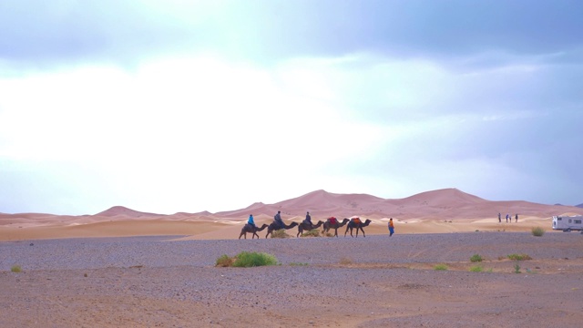 摩洛哥Merzouga沙漠的景观和沙丘视频素材