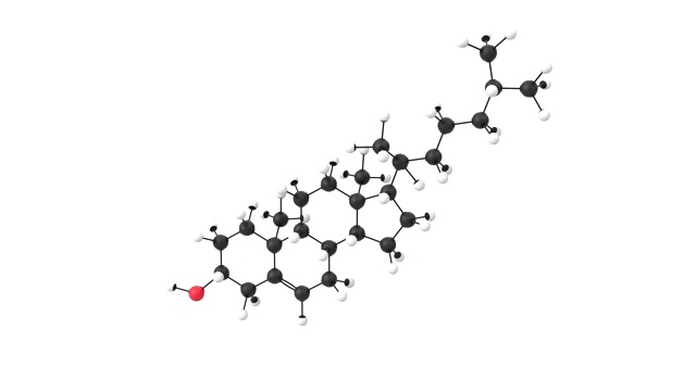 带有α层的胆固醇分子的三维动画视频素材