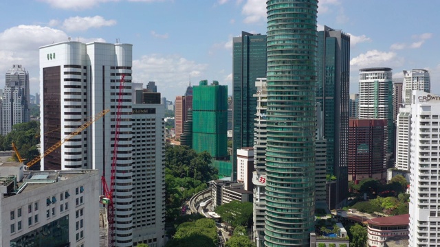 吉隆坡市区晴天空中全景4k马来西亚视频素材