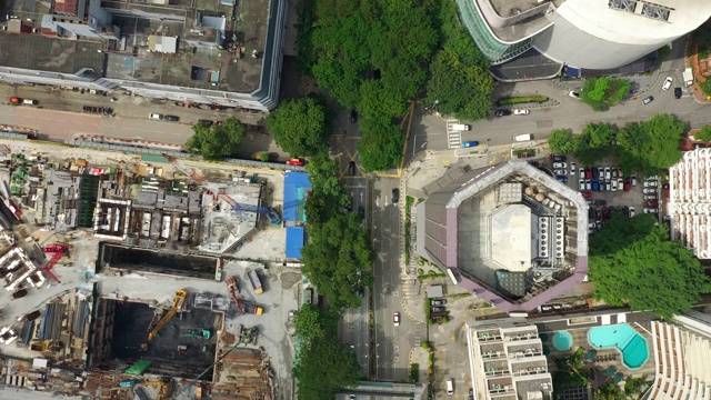 吉隆坡市区交通街道空中俯仰全景4k马来西亚视频素材